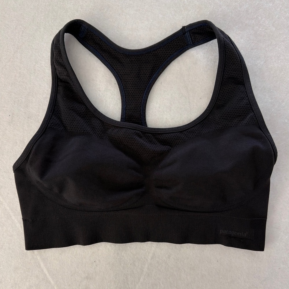 Patagonia Barely Bra Black Seamless Racerback Sports Bra Women Size Small